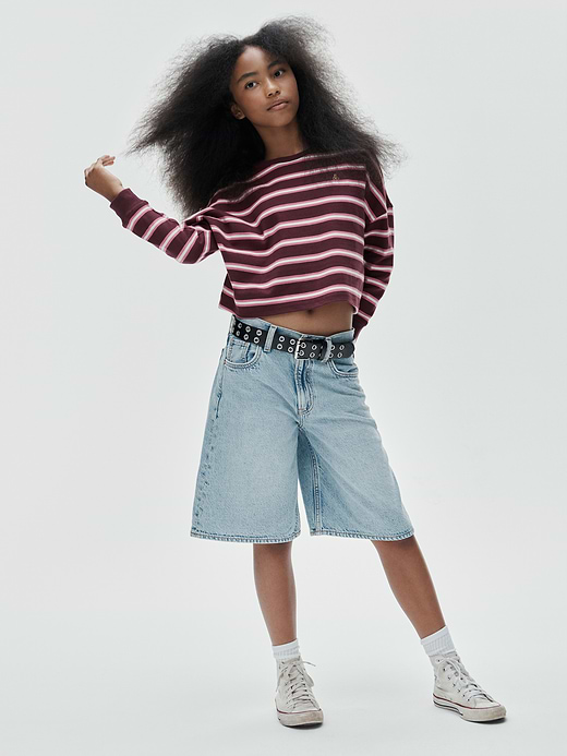 Gap Kids Mid Rise Longline Denim Shorts — photo 7