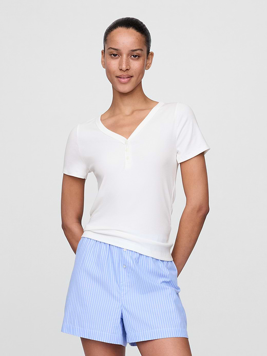 Gap Mini Rib Henley PJ Top — photo 1