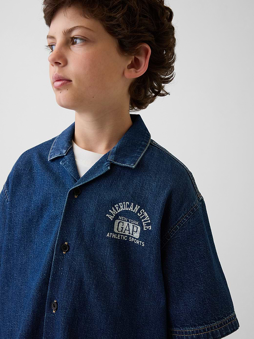 Gap Kids Denim Relaxed Shirt — photo 5