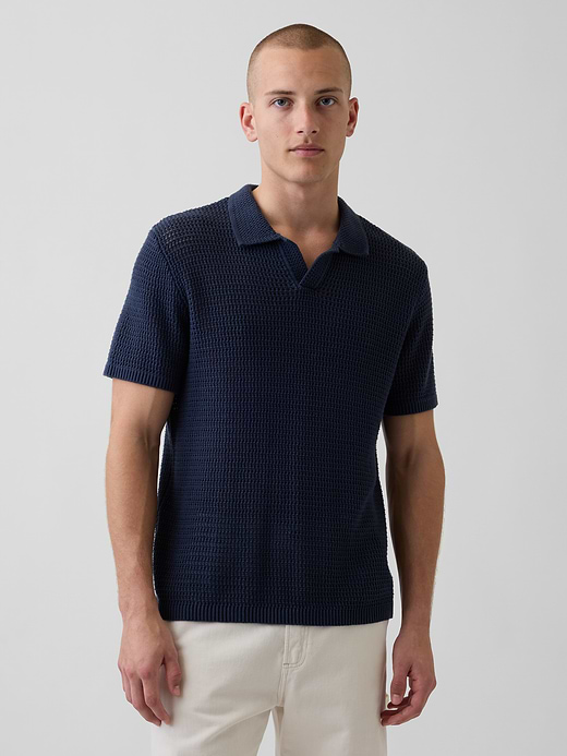 Gap Mesh Polo Sweater — photo 1