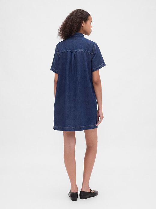 Gap UltraSoft Denim Popover Mini Dress — photo 3