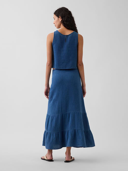 Gap Cotton Gauze Tiered Easy Maxi Skirt — photo 3
