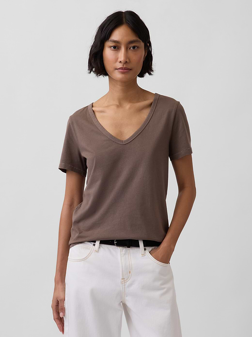 Gap Organic Cotton VintageSoft V-Neck T-Shirt — photo 1
