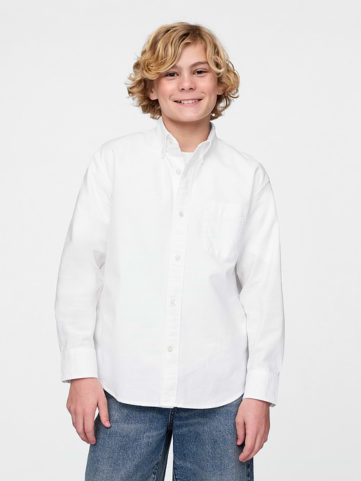 Gap Kids Uniform Relaxed Oxford Shirt — photo 1