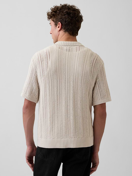 Gap Herringbone Crochet Sweater Shirt — photo 4