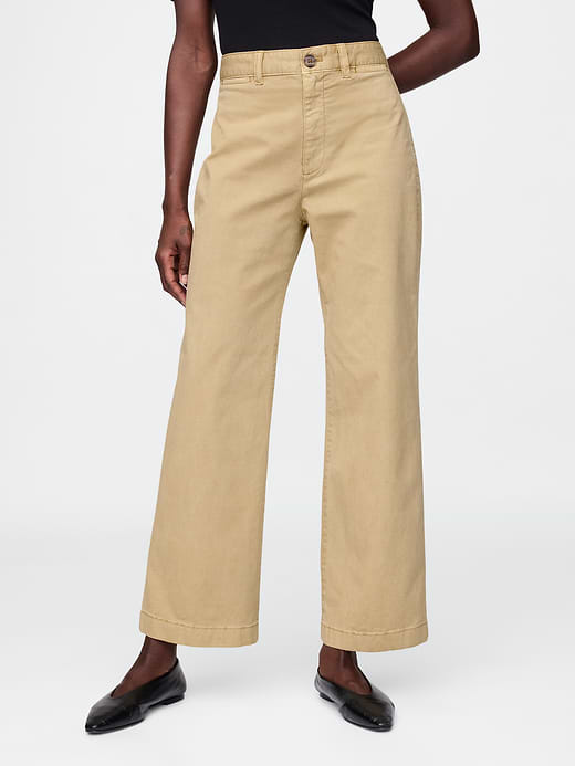 Gap High Rise Stride Wide-Leg Ankle Khakis — photo 3