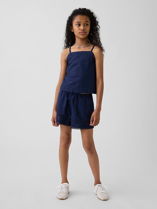 Gap Kids Linen-Cotton Lace-Trim Easy Shorts — photo 1