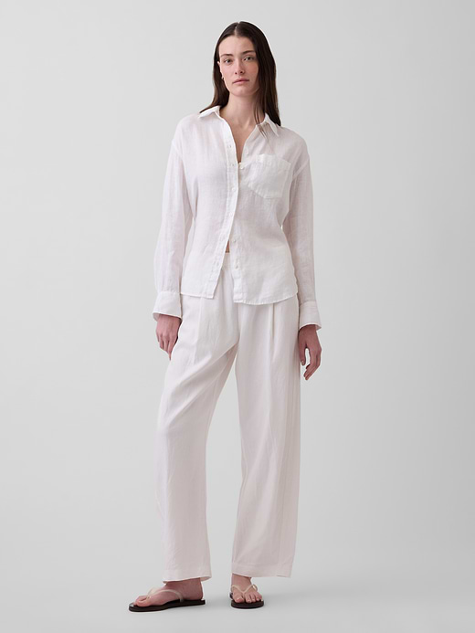 Gap Linen-Blend Easy Barrel Pants — photo 1