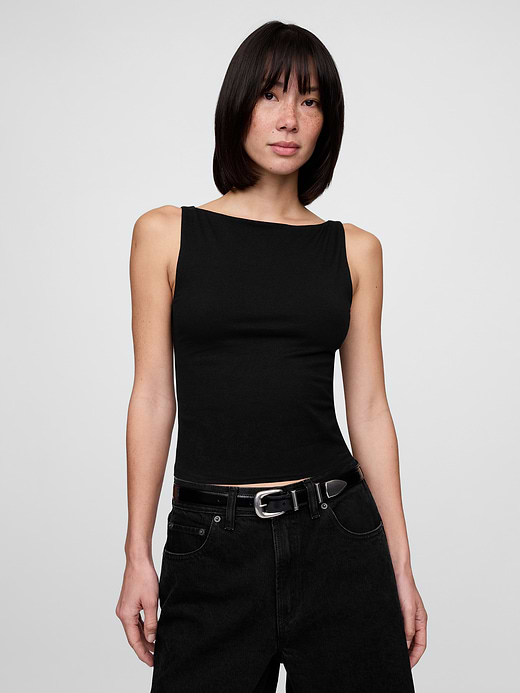 Gap CloseKnit Jersey Boatneck Crop Tank Top — photo 1