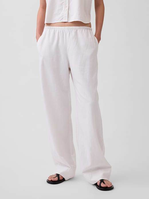 Gap Linen-Blend Easy Wide-Leg Pants — photo 3