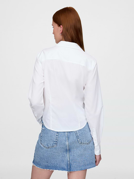Gap Organic Cotton Fitted Crop Shirt — photo 3