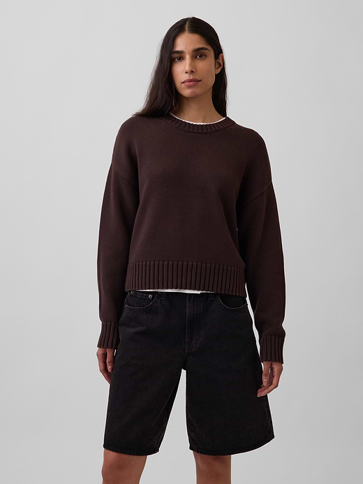 Gap 100% Cotton Oversized Crop Sweater — photo 1