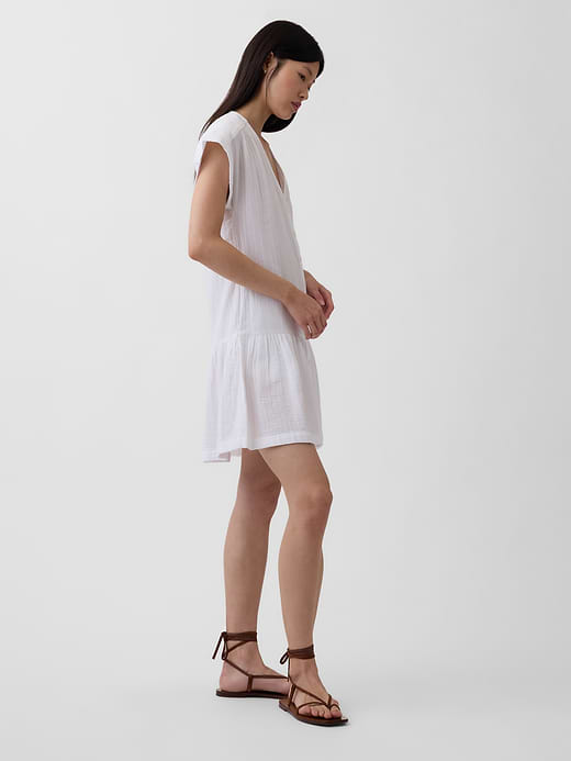 Gap Cotton Gauze Drop-Waist Shirtdress — photo 4