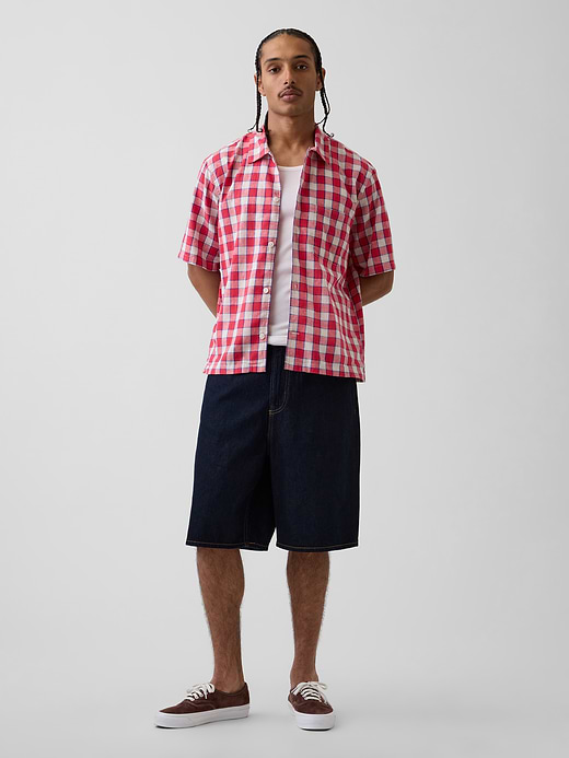 Gap Linen-Cotton Relaxed Straight-Hem Shirt — photo 3