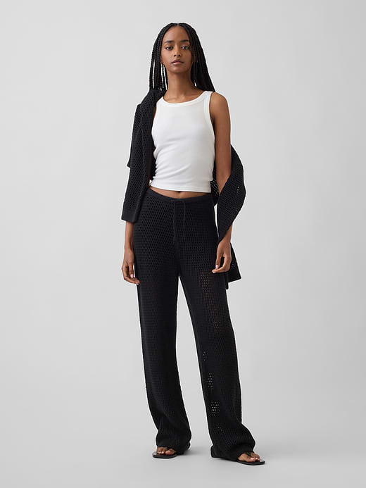 Gap 100% Cotton Crochet Sweater Pants — photo 7