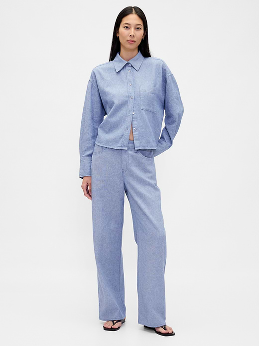 Gap Linen-Cotton Wide-Leg Pants — photo 1