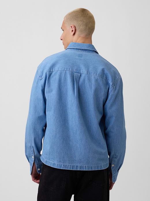 Gap Denim Relaxed Straight-Hem Shirt — photo 4