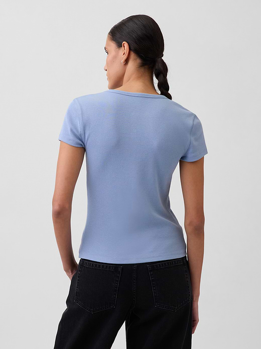 Gap Modern Rib Button-Front Crew T-Shirt — photo 4