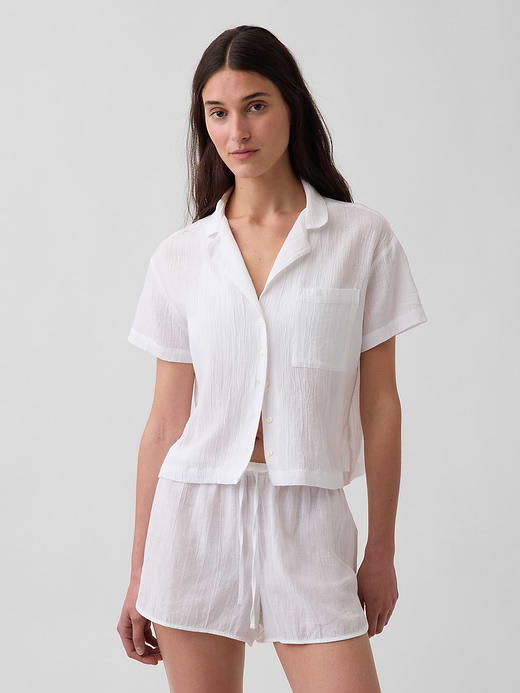 Gap Crinkle Gauze Oversized PJ Shirt — photo 1