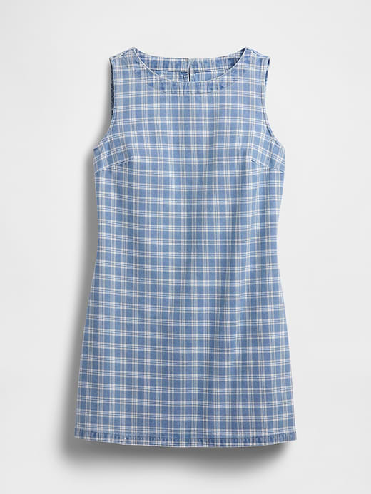 Gap Plaid Denim Mini Shift Dress — photo 6