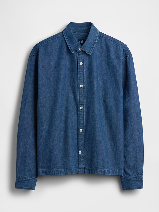 Gap Denim Relaxed Straight-Hem Shirt — photo 6