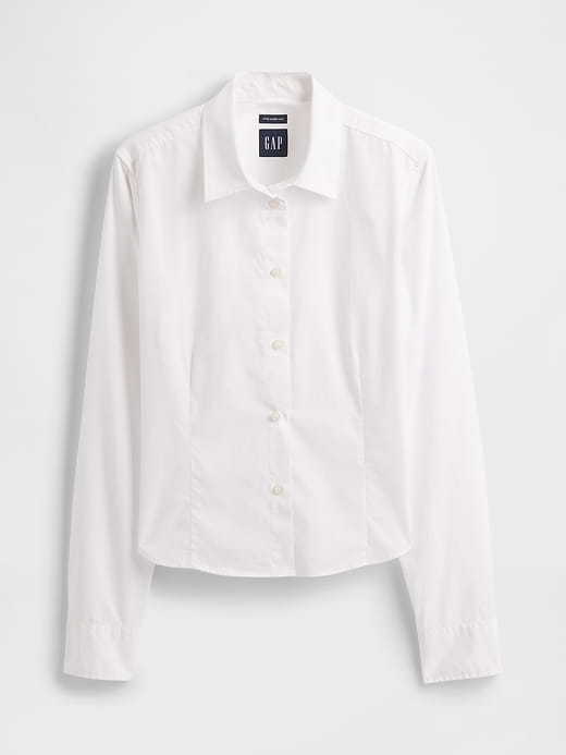 Gap Organic Cotton Fitted Crop Shirt — photo 6