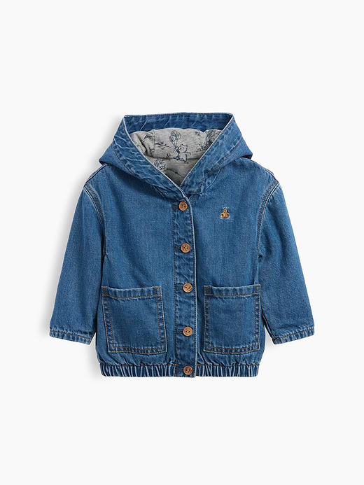 Gap Baby Jersey-Lined Hooded Denim Jacket — photo 1
