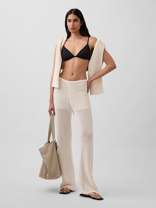 Gap 100% Cotton Crochet Sweater Pants — photo 7