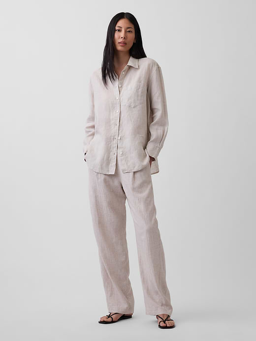 Gap Linen-Blend Easy Barrel Pants — photo 1