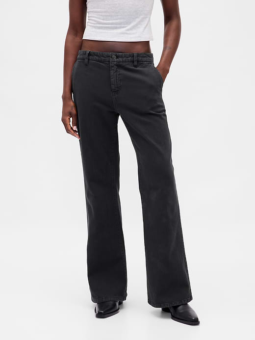 Gap Low Rise Relaxed Flare Khakis — photo 3