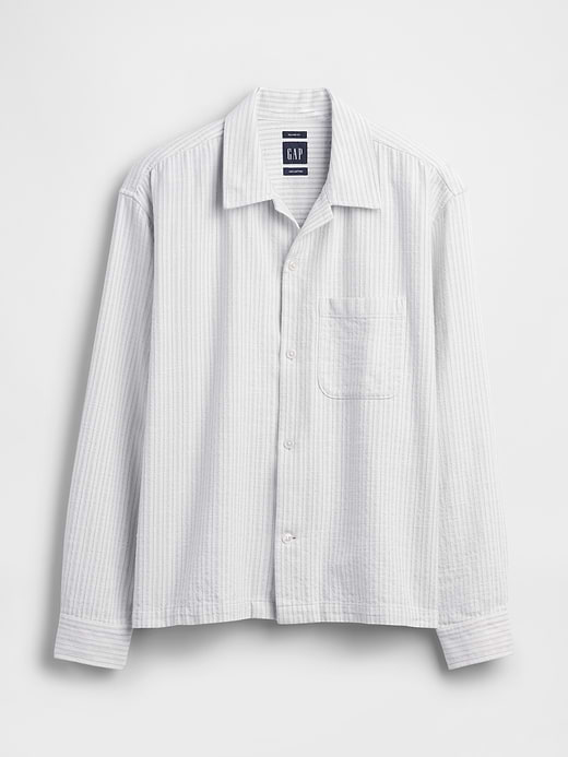 Gap Dobby Stripe Relaxed Straight-Hem Shirt — photo 6