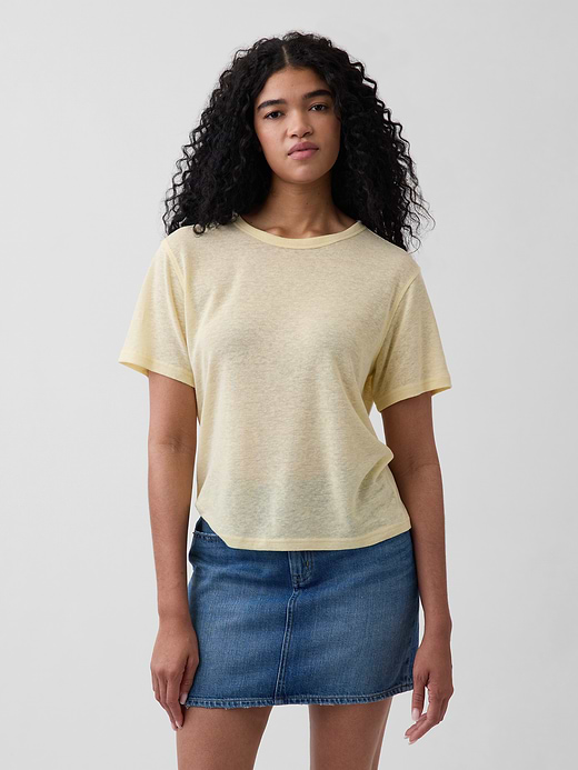 Gap Linen-Blend Relaxed T-Shirt — photo 1