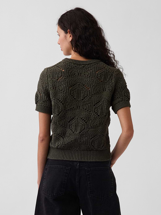 Gap 100% Cotton Crochet Sweater — photo 4