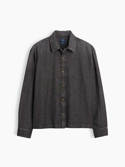 Gap Denim Relaxed Straight-Hem Shirt — photo 6