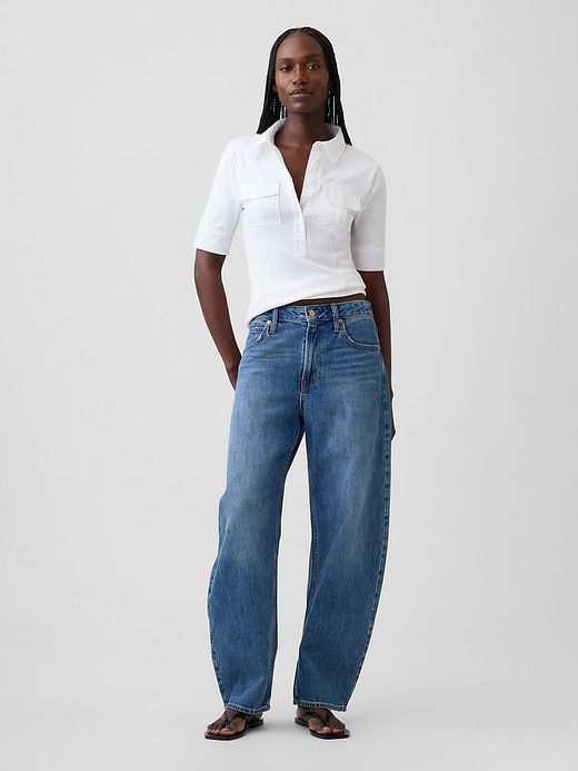 Gap Modern Elbow-Sleeve Utility T-Shirt — photo 3