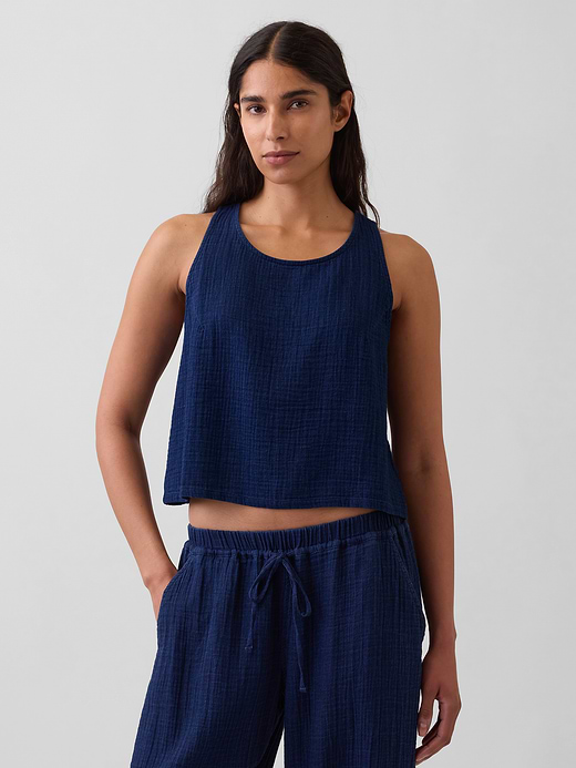 Gap Cotton Gauze Racer Shell Tank Top — photo 1