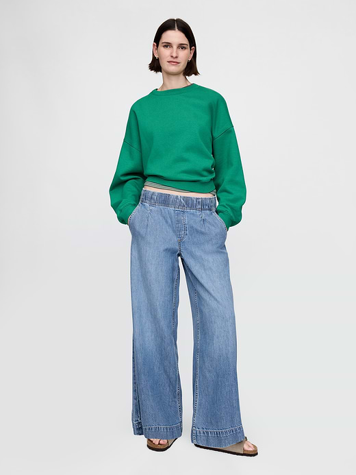 Gap Mid Rise UltraSoft Pleated Easy Baggy Jeans — photo 1
