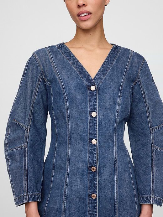 Gap Denim Barrel-Sleeve Mini Dress — photo 5