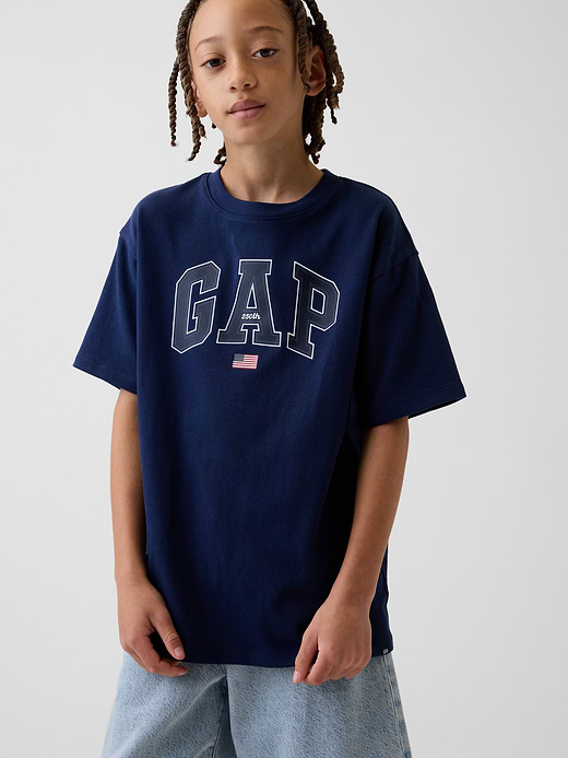 Gap Kids Heavyweight Relaxed Gap Logo T-Shirt — photo 1