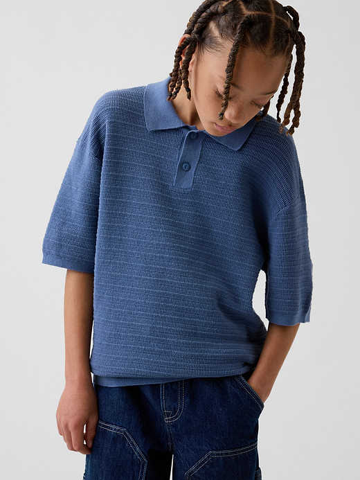 Gap Kids 100% Cotton Relaxed Polo Sweater Shirt — photo 5