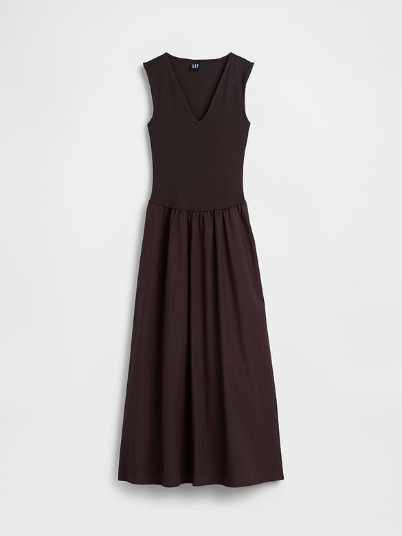 Gap Mixed Media Drop-Waist Maxi Dress — photo 6