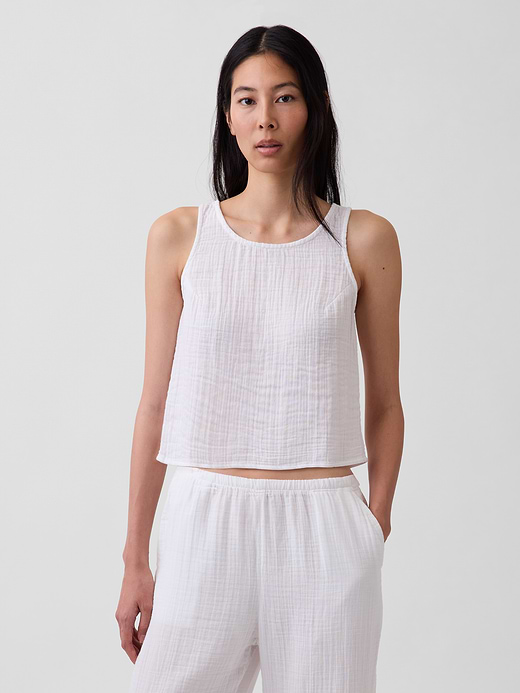 Gap Cotton Gauze Racer Shell Tank Top — photo 1