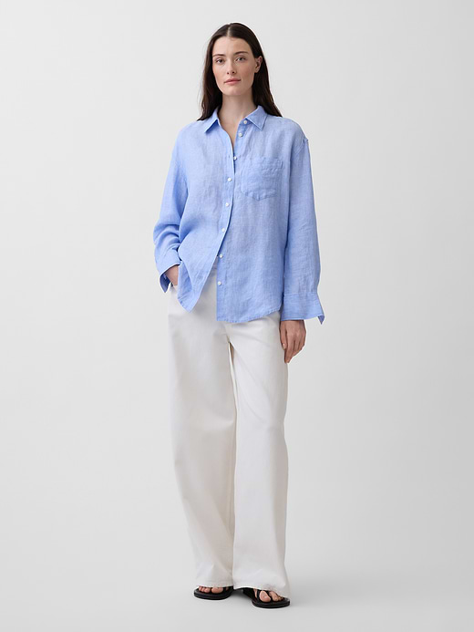 Gap 100% Linen Oversized Shirt — photo 3