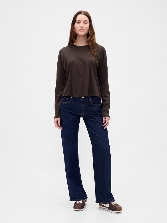 Gap Supima® Cotton Oversized Crop T-Shirt — photo 3