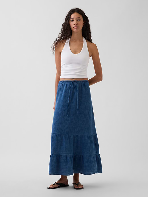 Gap Cotton Gauze Tiered Easy Maxi Skirt — photo 7
