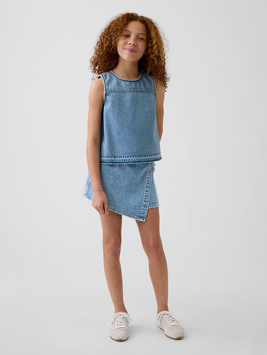 Gap Kids Gingham Denim Shell Tank Top — photo 5