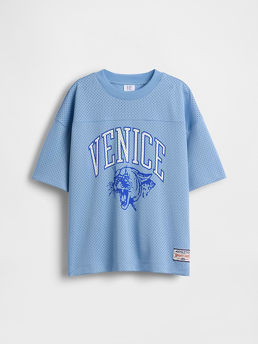 Gap Kids Mesh Oversized Graphic Jersey T-Shirt — photo 3