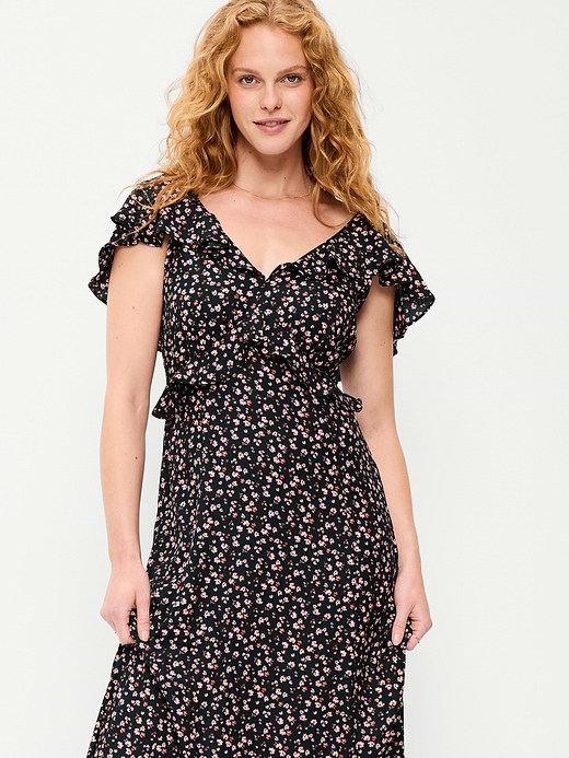 Old Navy Flutter-Sleeve Crepe Maxi Dress — photo 4