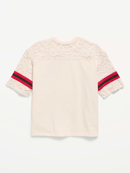Old Navy Oversized Lace Football-Style T-Shirt for Girls — photo 3