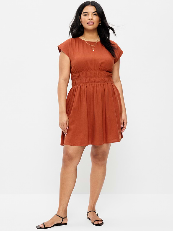 Old Navy Smocked-Bodice Fit & Flare Mini Dress — photo 7